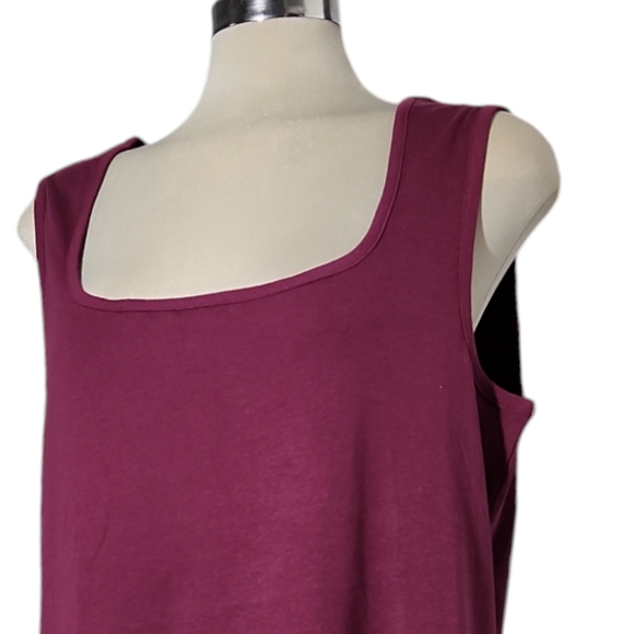 Encode Burgundy Sleeveless 100% COTTON Top Size 2X - Picture 6 of 12